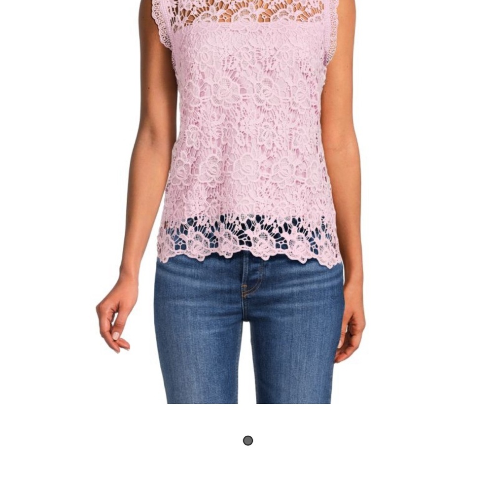 Nanette Lepore Pink Lace Sleeveless Tank Top